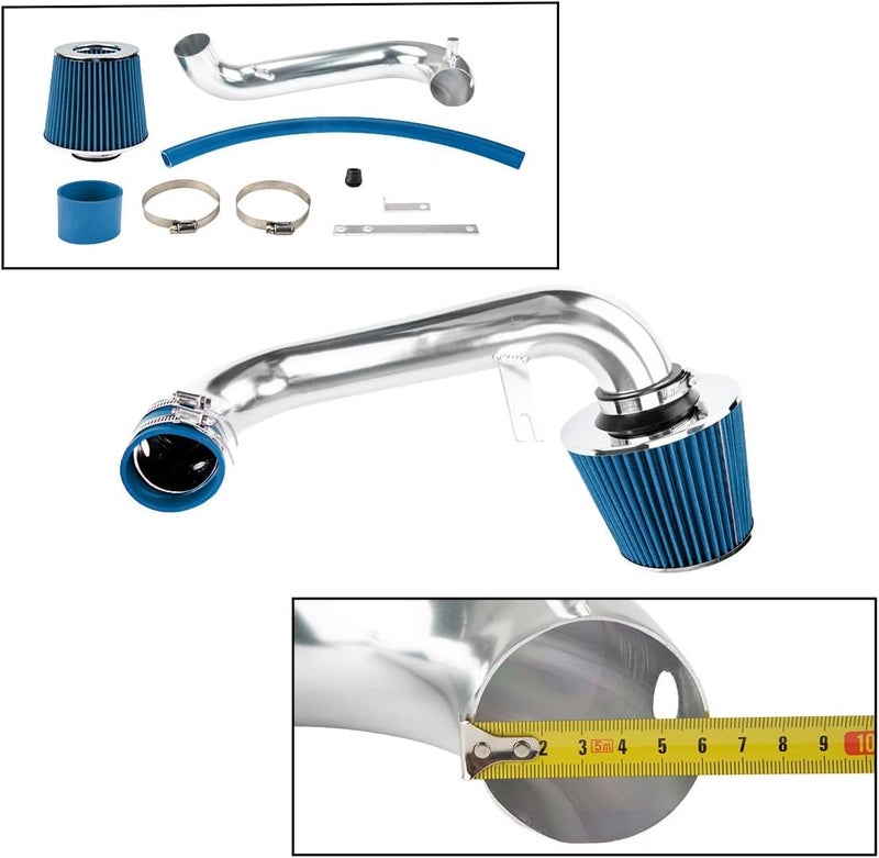 AUTOSITY Cold Air Intake for Civic 01-05, Blue Cold Air Intake Filters System Kits Fit for 20012002 2003 2004 2005 Civic 1.7L, High Flow Polished Aluminum - Image 3